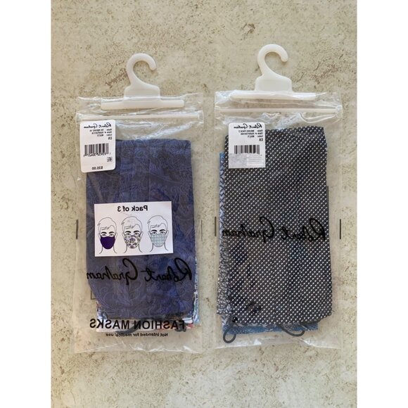 2 Pack Of 3 Robert Graham Fashion Masks - Picture 2 of 6